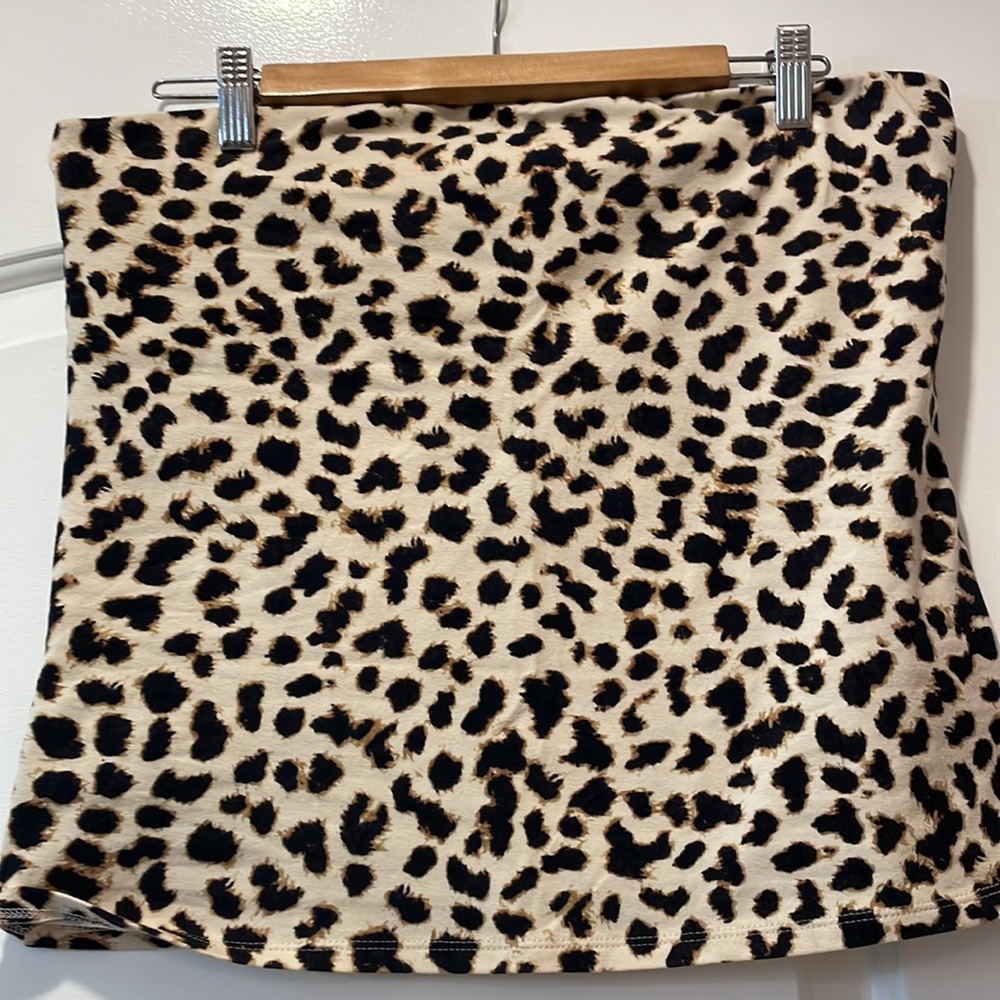 Strapless tube top, animal print